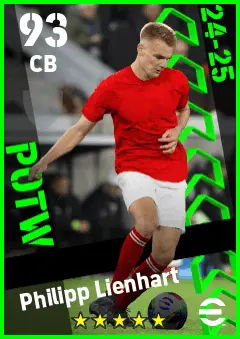 Philipp Lienhart eFootball 2026 player card — 93 OVR CB