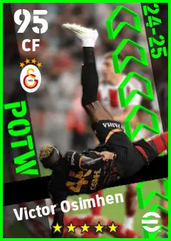 Victor Osimhen eFootball 2026 player card — 95 OVR CF