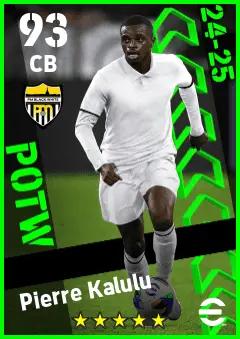 Pierre Kalulu eFootball 2026 player card — 93 OVR CB