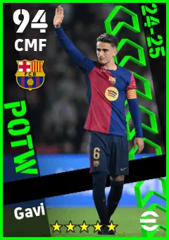 Gavi eFootball 2026 player card — 94 OVR CMF