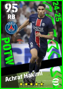 Achraf Hakimi eFootball 2026 player card — 95 OVR RB