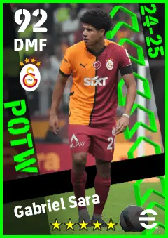 Gabriel Sara eFootball 2026 player card — 92 OVR DMF