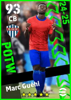 Marc Guehi eFootball 2026 player card — 93 OVR CB
