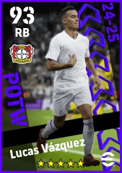 Lucas Vazquez eFootball 2026 player card — 93 OVR RB