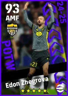 Edon Zhegrova eFootball 2026 player card — 93 OVR AMF