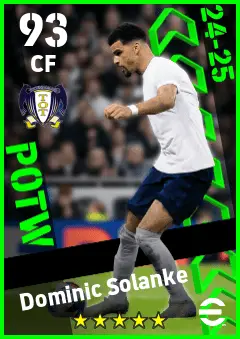 Dominic Solanke eFootball 2026 player card — 93 OVR CF