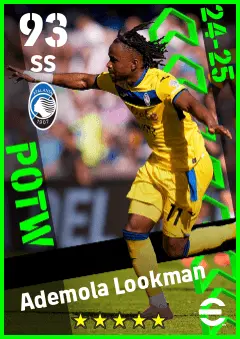 Ademola Lookman eFootball 2026 player card — 93 OVR SS