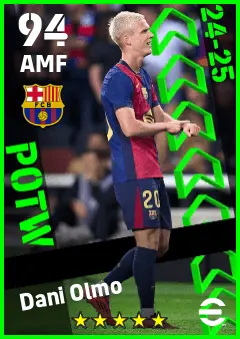 Dani Olmo eFootball 2026 player card — 94 OVR AMF