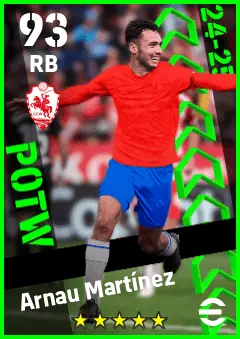 Arnau Martinez eFootball 2026 player card — 93 OVR RB