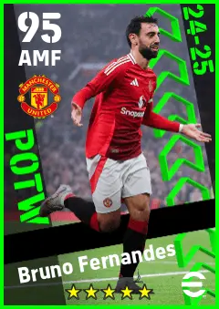 Bruno Fernandes eFootball 2026 player card — 95 OVR AMF