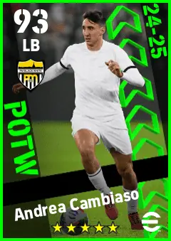 Andrea Cambiaso eFootball 2026 player card — 93 OVR LB