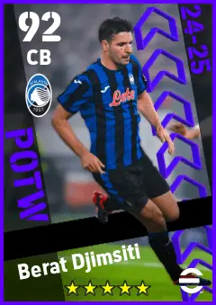 Berat Djimsiti eFootball 2026 player card — 92 OVR CB
