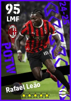 Rafael Leao eFootball 2026 player card — 95 OVR LMF