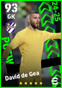David de Gea eFootball 2026 player card — 93 OVR GK