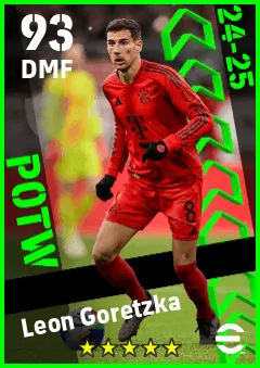 Leon Goretzka eFootball 2026 player card — 93 OVR DMF