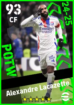Alexandre Lacazette eFootball 2026 player card — 93 OVR CF