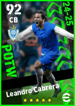 Leandro Cabrera eFootball 2026 player card — 92 OVR CB