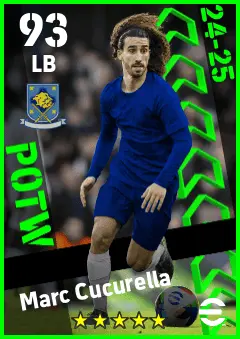 Marc Cucurella eFootball 2026 player card — 93 OVR LB