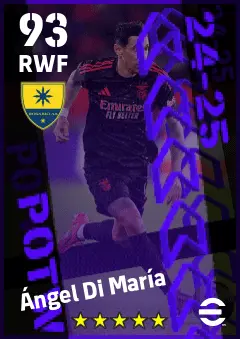 Angel Di Maria eFootball 2026 player card — 93 OVR RWF