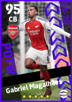 Gabriel Magalhaes eFootball 2026 player card — 95 OVR CB