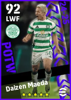 Daizen Maeda eFootball 2026 player card — 92 OVR LWF