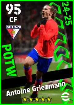 Antoine Griezmann eFootball 2026 player card — 95 OVR CF