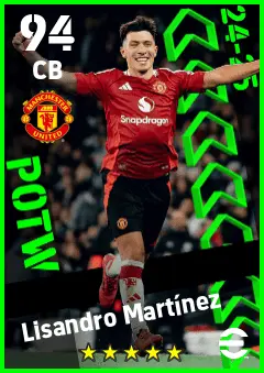 Lisandro Martinez eFootball 2026 player card — 94 OVR CB