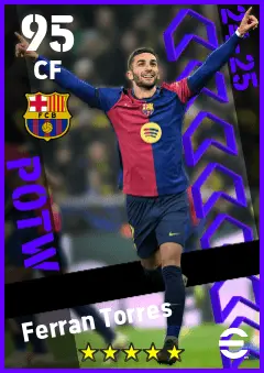 Ferran Torres eFootball 2026 player card — 95 OVR CF