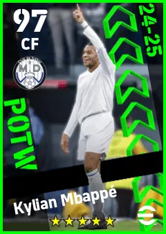 Kylian Mbappe eFootball 2026 player card — 97 OVR CF