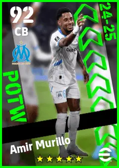 Amir Murillo eFootball 2026 player card — 92 OVR CB
