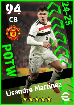 Lisandro Martinez eFootball 2026 player card — 94 OVR CB