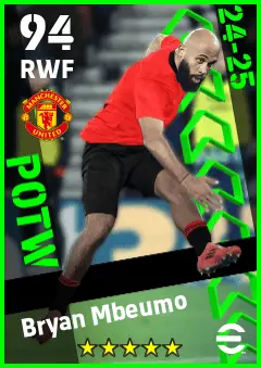 Bryan Mbeumo eFootball 2026 player card — 94 OVR RWF