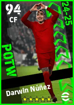 Darwin Nunez eFootball 2026 player card — 94 OVR CF