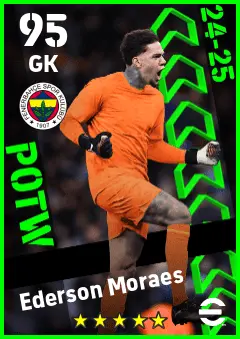 Ederson Moraes eFootball 2026 player card — 95 OVR GK