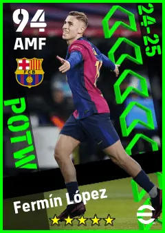 Fermin Lopez eFootball 2026 player card — 94 OVR AMF