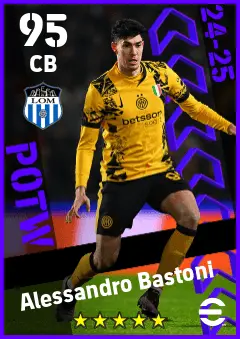 Alessandro Bastoni eFootball 2026 player card — 95 OVR CB