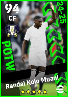 Randal Kolo Muani eFootball 2026 player card — 94 OVR CF