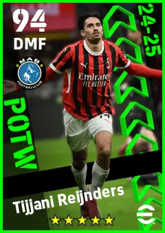 Tijjani Reijnders eFootball 2026 player card — 94 OVR DMF
