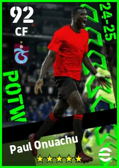 Paul Onuachu eFootball 2026 player card — 92 OVR CF