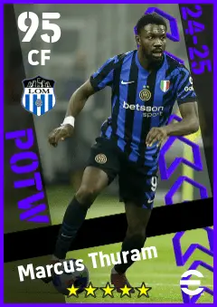 Marcus Thuram eFootball 2026 player card — 95 OVR CF