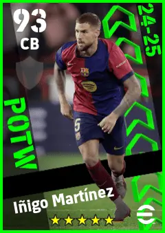 Inigo Martinez eFootball 2026 player card — 93 OVR CB