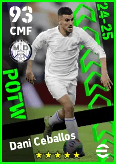 Dani Ceballos eFootball 2026 player card — 93 OVR CMF