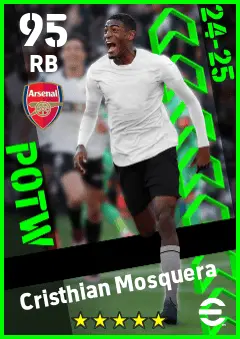 Cristhian Mosquera eFootball 2026 player card — 95 OVR RB