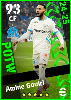 Amine Gouiri eFootball 2026 player card — 93 OVR CF