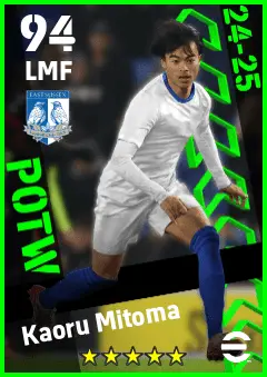 Kaoru Mitoma eFootball 2026 player card — 94 OVR LMF