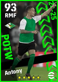 Antony eFootball 2026 player card — 93 OVR RMF