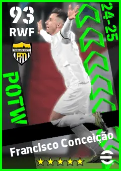 Francisco Conceicao eFootball 2026 player card — 93 OVR RWF