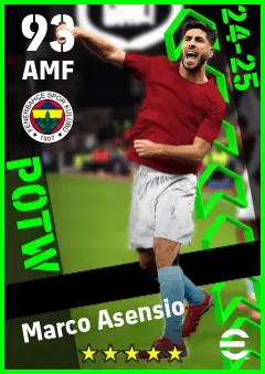 Marco Asensio eFootball 2026 player card — 93 OVR AMF
