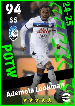 Ademola Lookman eFootball 2026 player card — 94 OVR SS