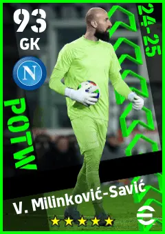 V. Milinkovic-Savic eFootball 2026 player card — 93 OVR GK